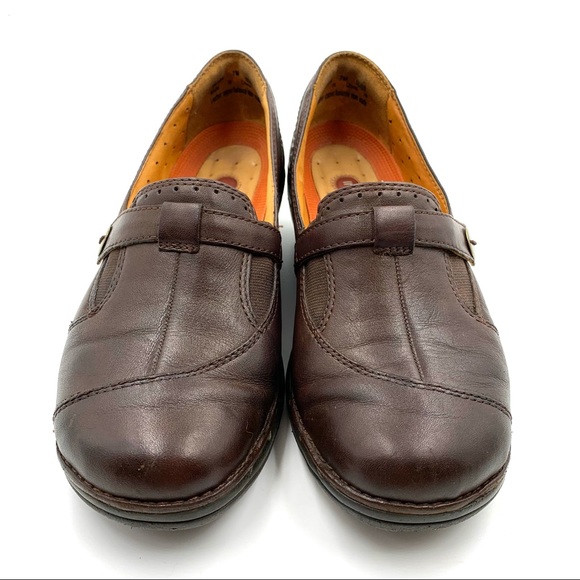 Clarks Unstructured Leather Slip-on Loafers 7M - Picture 3 of 10